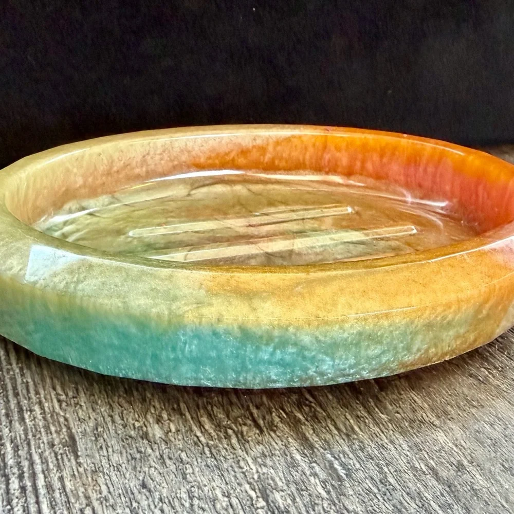 Multicolor Oval Soap Dish